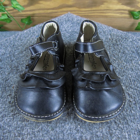 Laniecakes Girls Mary Jane  Sz‎ T 8 Medium Black Synthetic Hook & Loop - Picture 2 of 6